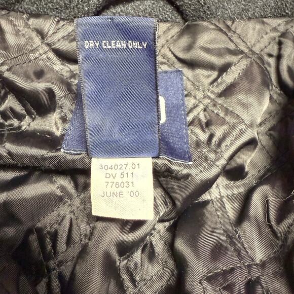 Vintage Gap Y2K Wool Blend Coat Mens Size Large Charcoal Black Zip Up Jacket - Picture 4 of 5